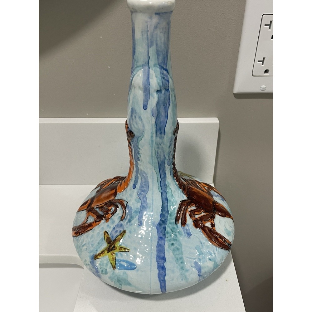 Vintage MCM SAM Italy Republic‎ Of San Marino 3D Lobster Sea Life Pottery Vase - Picture 5 of 13